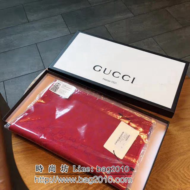 GUCCI古馳高端版本 官網18年最經典款 羊毛提花長圍巾 LLWJ6402